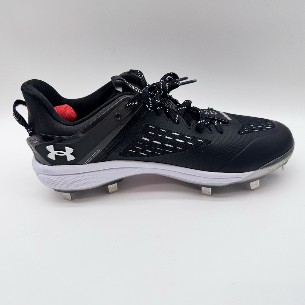 Under Armour Yard‎ Low Mt Men's 7 US Charged Baseball Cleat Black/white